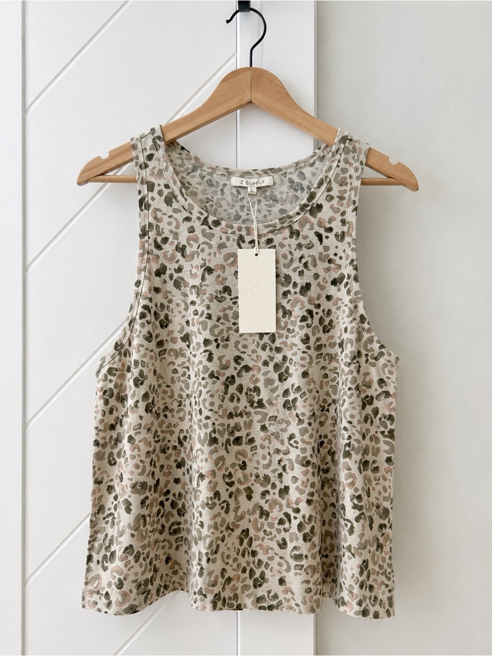 Z Supply Leopard Print Sleeveless Tank Top Large NWT